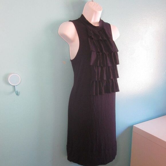 Michael Stars Size 2 Navy Blue Pullover Sleeveless Stretch Ruffle Accent Dress - Picture 1 of 12